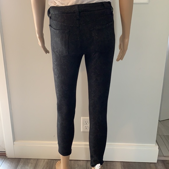 7 for all mankind black snakeskin skinny dress pants - Picture 2 of 9